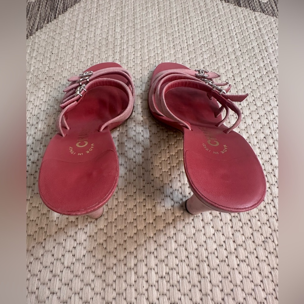 Chanel Rhinestone Logo Sandals - Picture 7 of 15